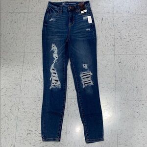 No Boundaries Distressed Skinny Jeans denim super high rise jeggings 1 women
